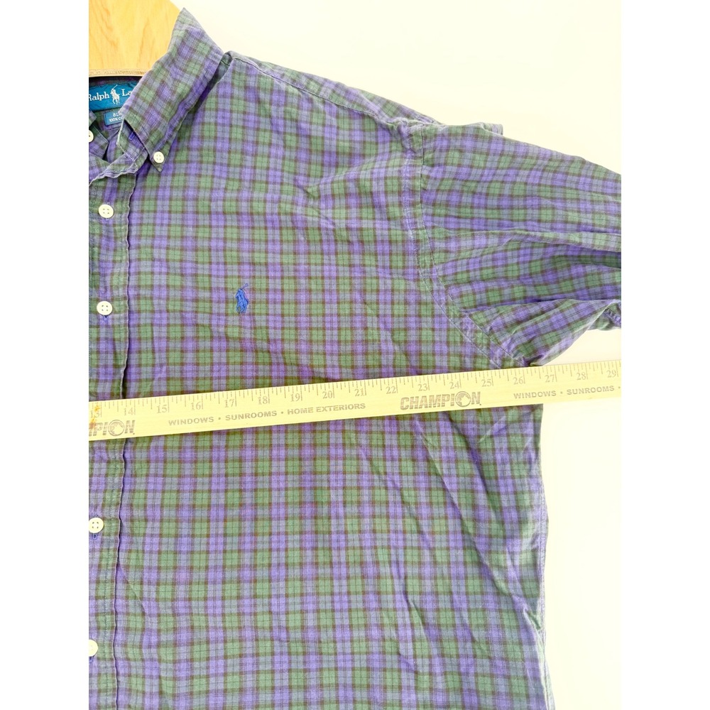 Polo Ralph Lauren Blake Shirt Mens XL Purple Green Plaid Long Sleeve Button Down - Picture 2 of 4